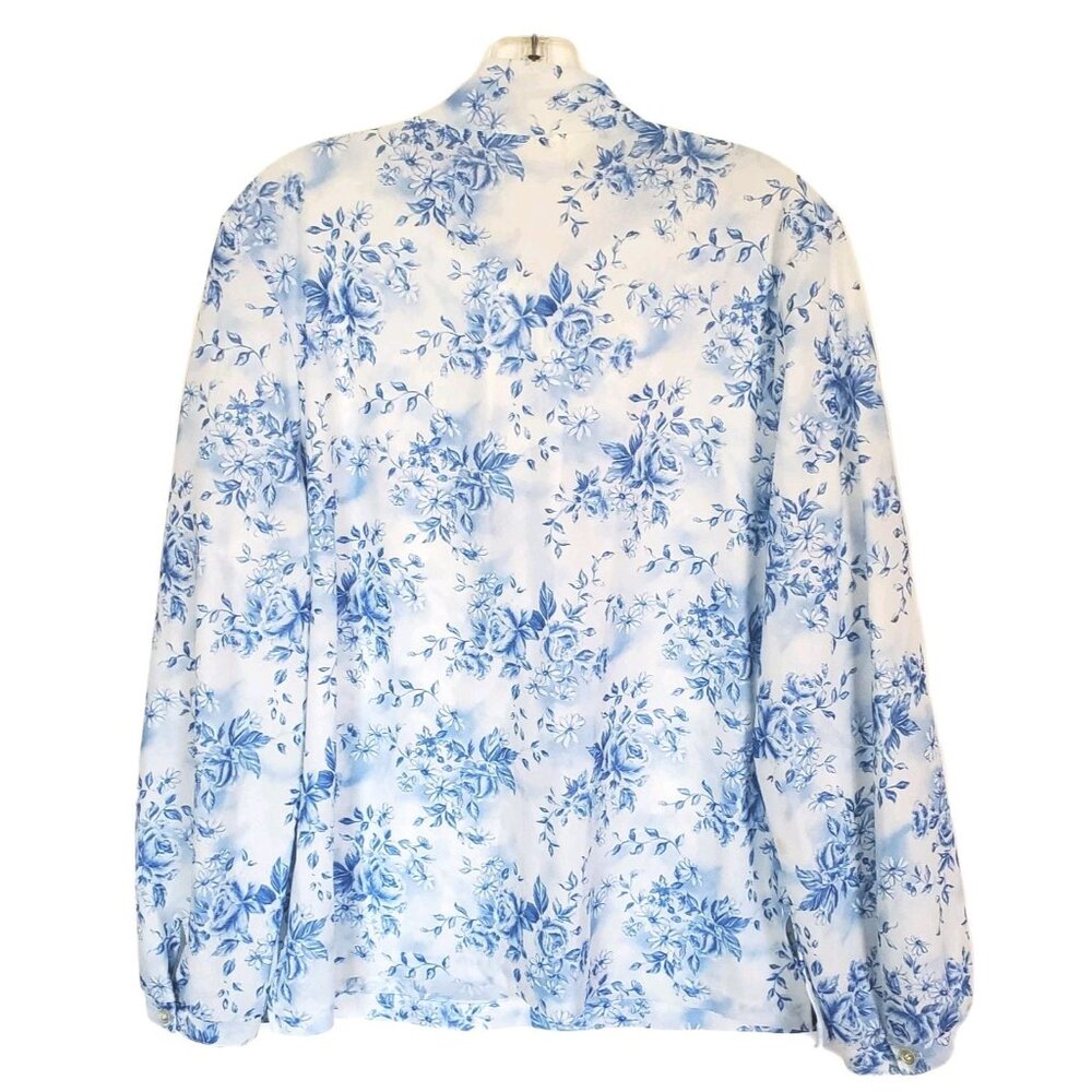 Vintage 1970s Lade Devon Floral Dress Top Blouse Size 2x - Picture 2 of 4